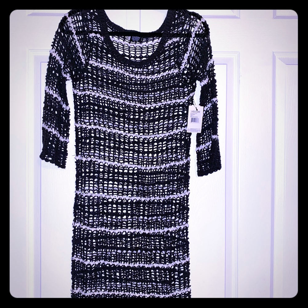 Volcom See-through Beach Dress blue/white